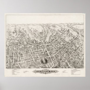 Póster Mapa ilustrado del vintage de las MAMÁES de