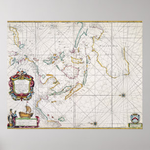 PÓSTER MAPA: INDIAS ORIENTALES, 1670