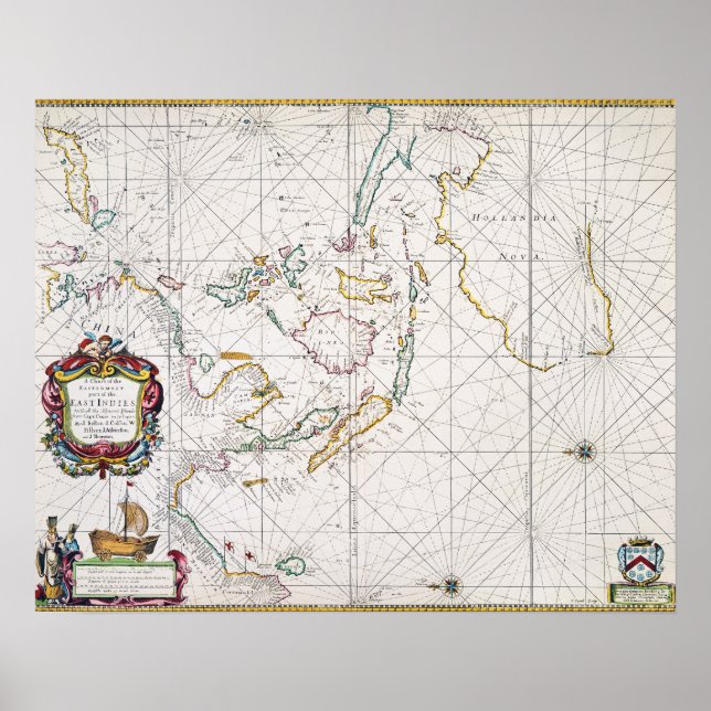 PÓSTER MAPA: INDIAS ORIENTALES, 1670 (Frente)