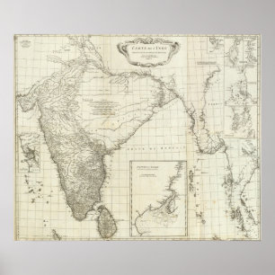 Póster Mapa indio