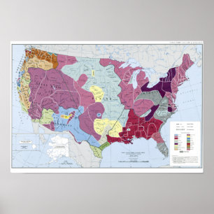 PÓSTER MAPA: INDIOS ESTADOUNIDENSES