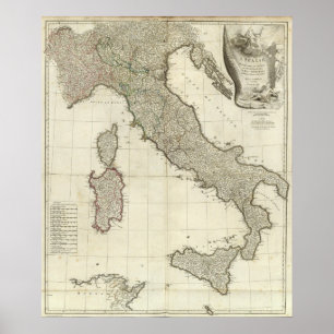 Póster Mapa italiano