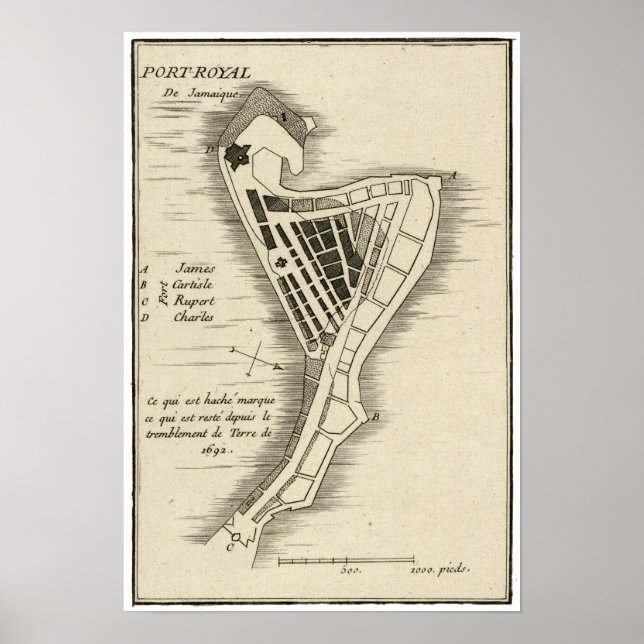 PÓSTER MAPA: JAMAICA, 1755 (Frente)