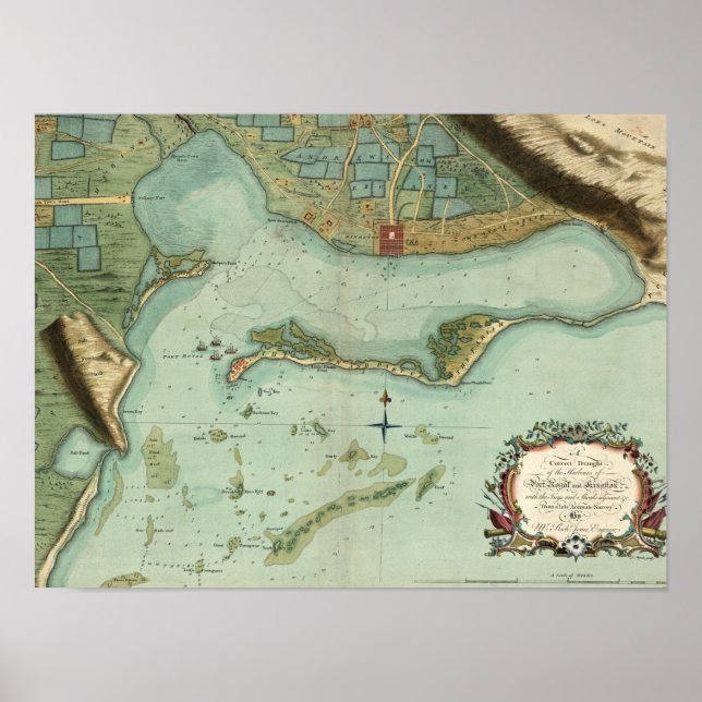 PÓSTER MAPA: JAMAICA, 1756 (Frente)