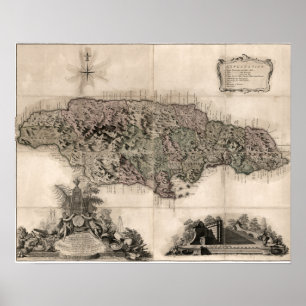 PÓSTER MAPA: JAMAICA, 1763