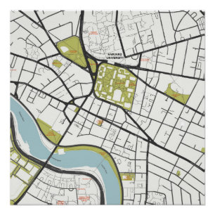 PÓSTER MAPA LIMPIO DEL ESQUEMA DE MASSACHUSETTS DE LA