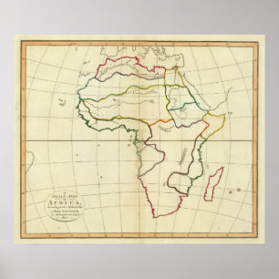 Póster Mapa llano África