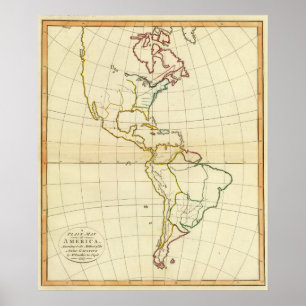 Póster Mapa llano América