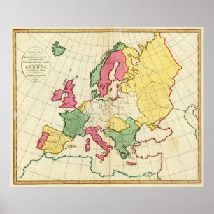 Póster Mapa llano Europa