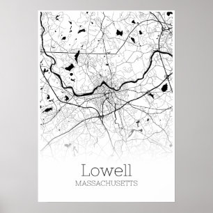 Póster Mapa Lowell - Massachusetts - Poster de Mapas de l