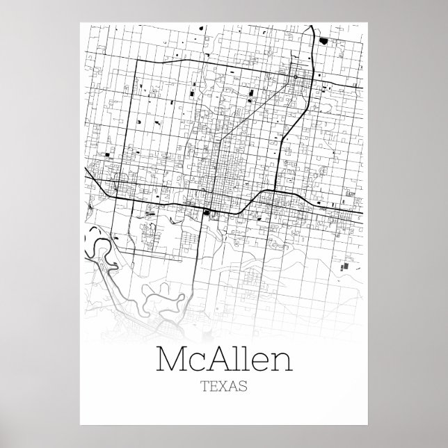 Póster Mapa McAllen - Texas - Poster de Mapa de la Ciudad (Frente)