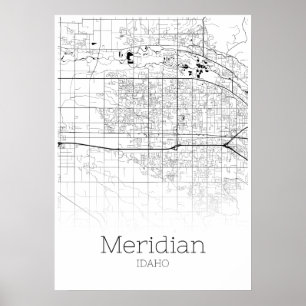 Póster Mapa meridiano - Idaho - poster del mapa de la