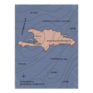 Póster Mapa meteorológico de La Española