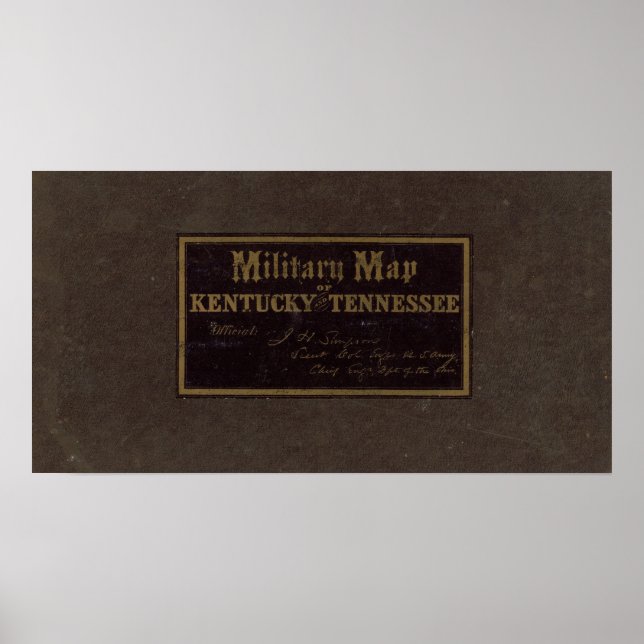 Póster Mapa militar de Kentucky, Tennessee (Frente)