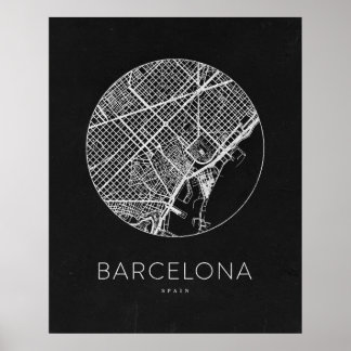 Póster Mapa minimalista de Barcelona