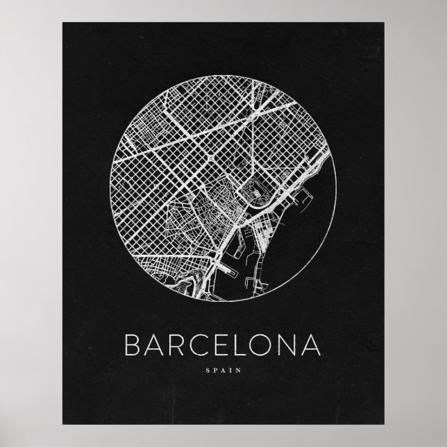 Póster Mapa minimalista de Barcelona (Frente)