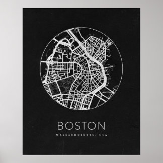 Póster Mapa minimalista de Boston