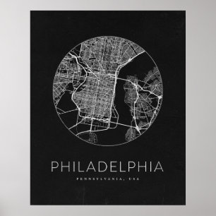 Póster Mapa minimalista de Filadelfia