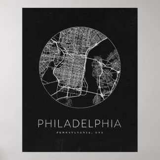 Póster Mapa minimalista de Filadelfia