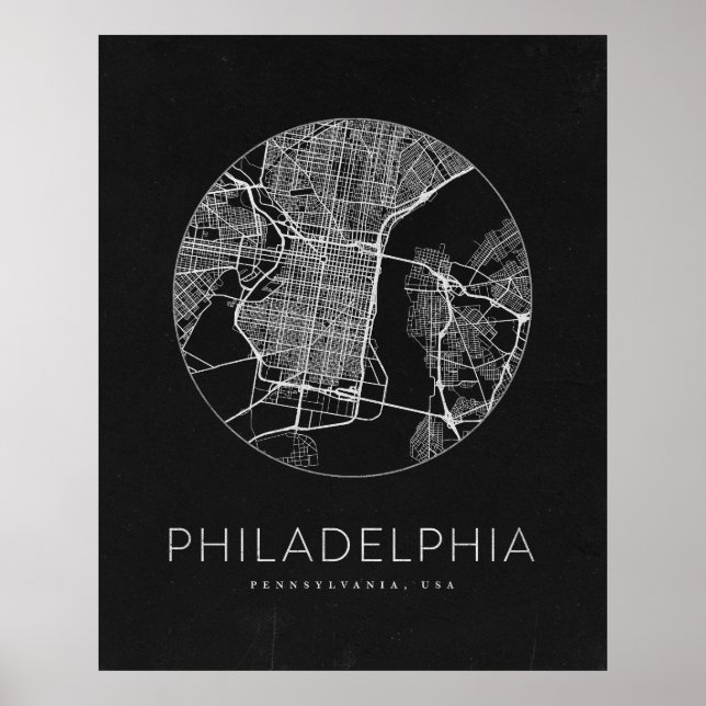 Póster Mapa minimalista de Filadelfia (Frente)