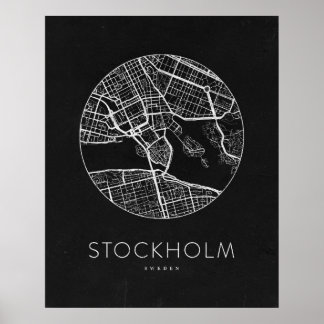 Póster Mapa minimalista de la ciudad de Estocolmo