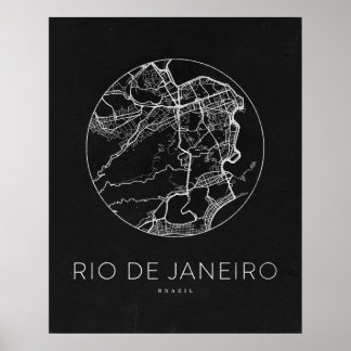Póster Mapa minimalista de la ciudad de Río de Janeiro