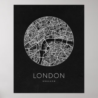Póster Mapa minimalista de Londres