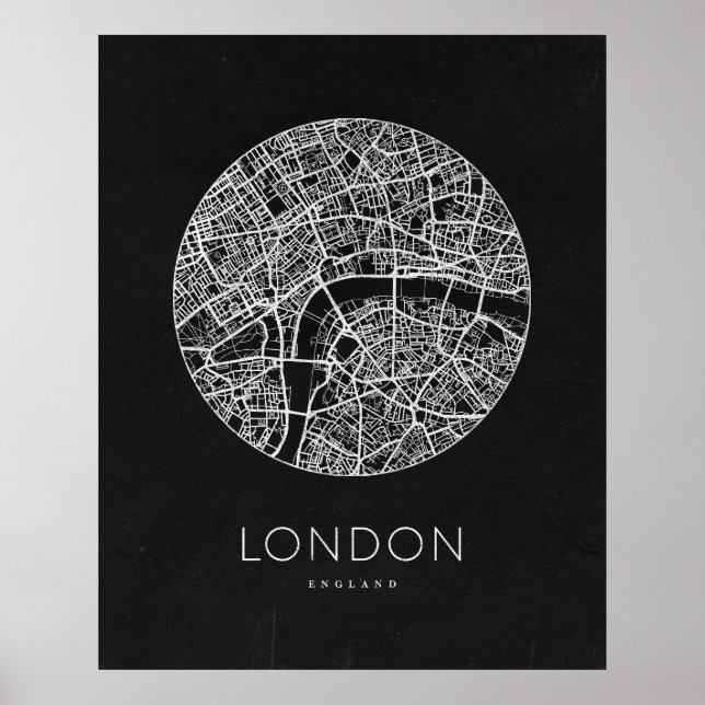 Póster Mapa minimalista de Londres (Frente)