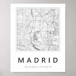 Póster Mapa minimalista de Madrid