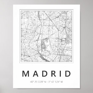 Póster Mapa minimalista de Madrid