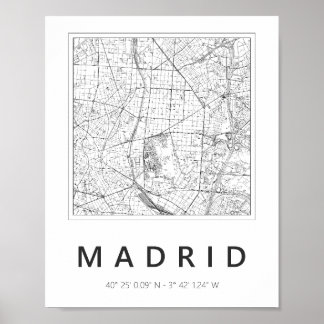 Póster Mapa minimalista de Madrid