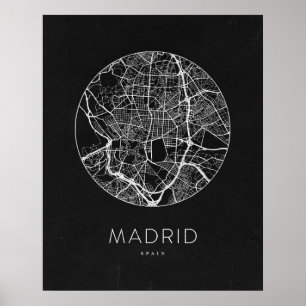 Póster Mapa minimalista de Madrid