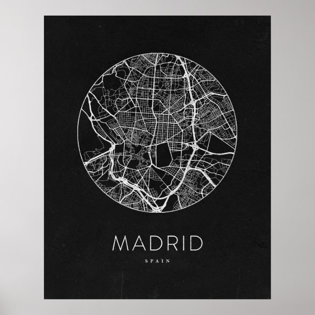 Póster Mapa minimalista de Madrid (Frente)