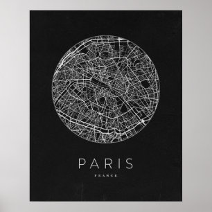 Póster Mapa minimalista de París