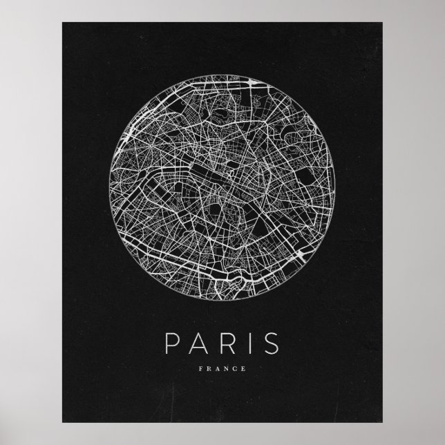 Póster Mapa minimalista de París (Frente)