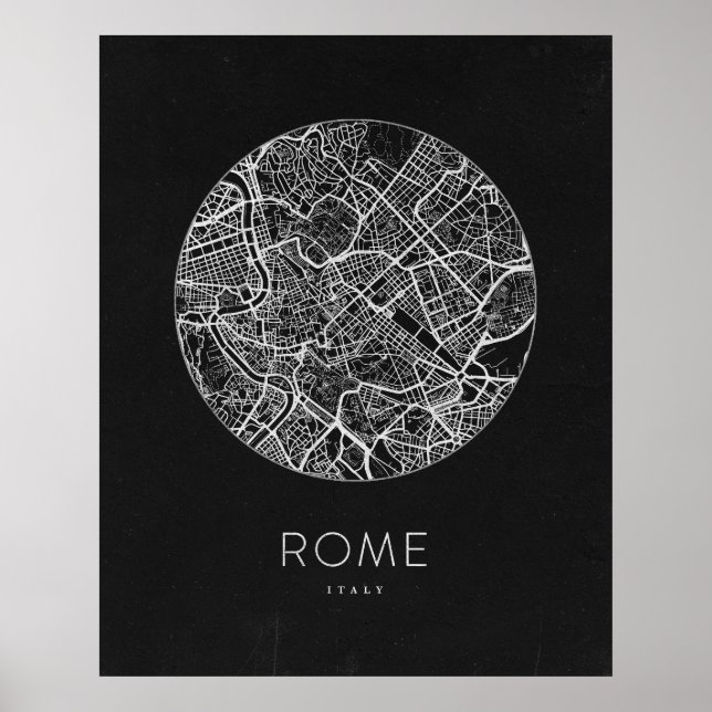 Póster Mapa minimalista de Roma (Frente)