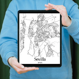 Póster Mapa minimalista de Sevilla