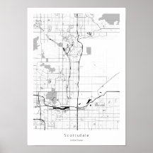 Mapa minimo simple moderno de Scottsdale Arizona