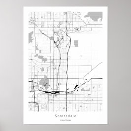 Póster Mapa minimo simple moderno de Scottsdale Arizona
