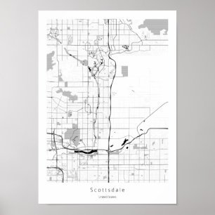 Póster Mapa minimo simple moderno de Scottsdale Arizona