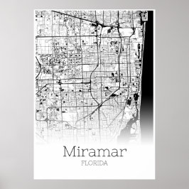 Póster Mapa Miramar - Florida - Poster de Mapa de Ciudad