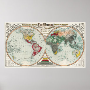 Póster Mapa misionero del mundo