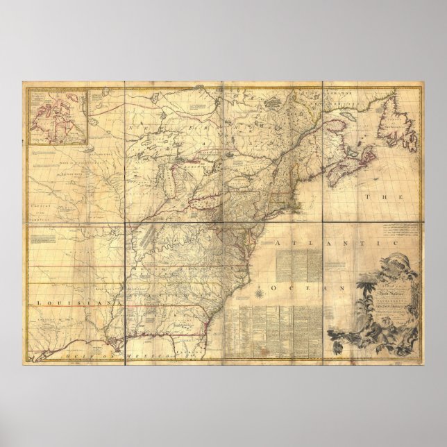 Póster Mapa Mitchell de áreas de propiedad británica y fr (Frente)