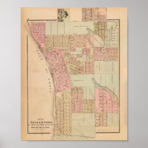 Póster Mapa MN de aguas residuales (1874)