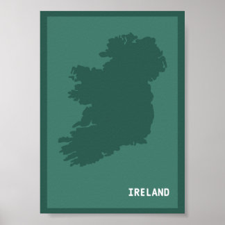 Póster Mapa Moderno De Irlanda / Éire | Isla Esmeralda Ir