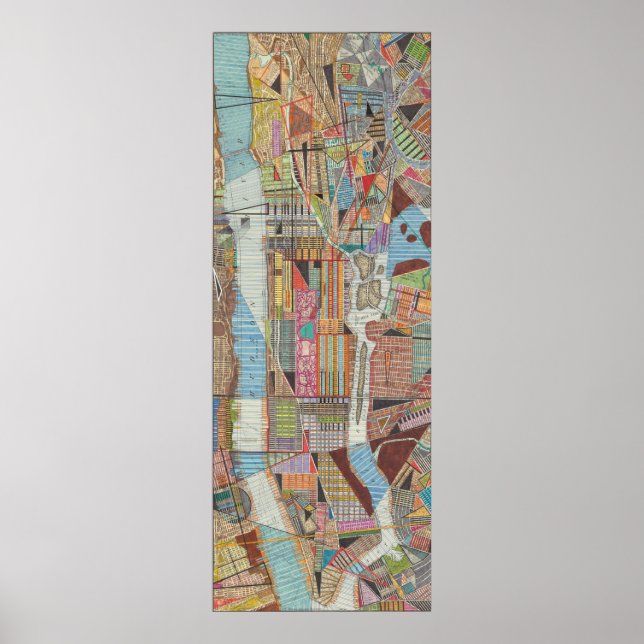 Póster Mapa moderno de Nueva York III (Frente)