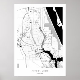 Póster Mapa moderno de Port St Saint Lucie Florida