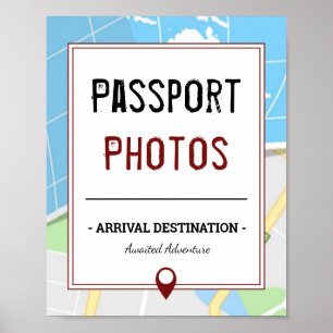 Póster Mapa moderno Viajes Rótulo de fotos de Passpor