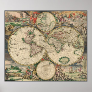 Póster Mapa Mundial 1671