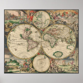 Póster Mapa Mundial 1671